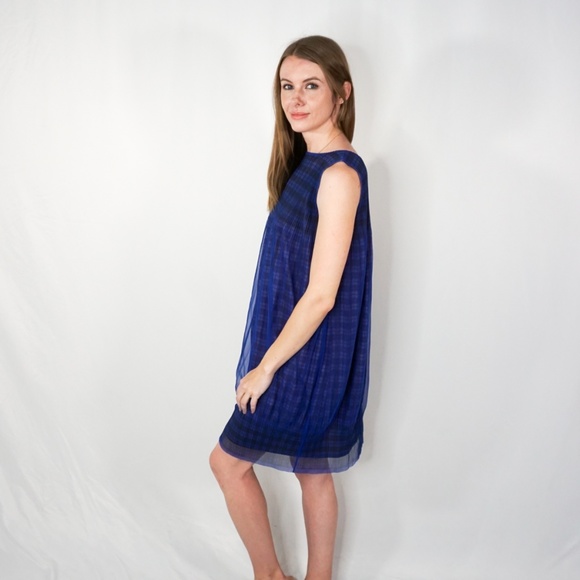 PLEATS PLEASE Issey Miyake Double Layer Blue Dress - Picture 4 of 7